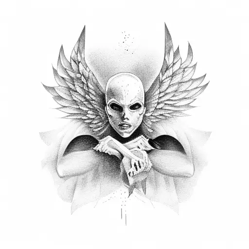 fallen angel tattoo design idea