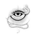 evil eye with snakes tattoo design idea