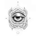 evil eye with snakes tattoo design idea
