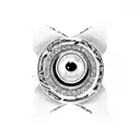 evil eye with snakes tattoo design idea