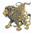 A lion who has overcome all difficulties and been betrayed tattoo design idea