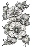 taurus constellation represented by poppies blooming tattoo design idea