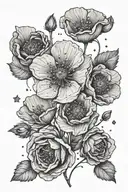taurus constellation represented by poppies blooming tattoo design idea