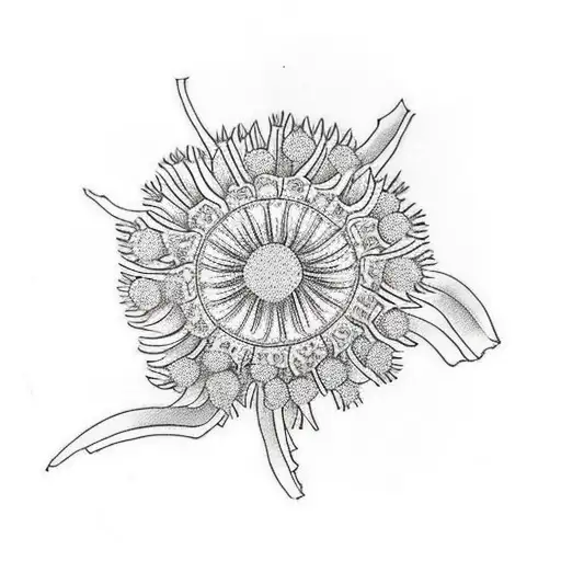 globe thistle tattoo design idea