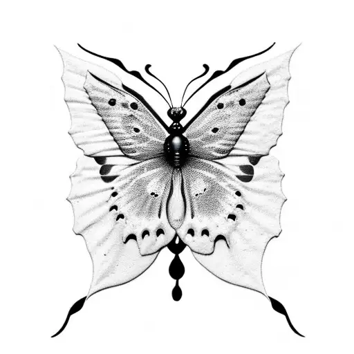 bloded butterfly black with spider tattoo design idea