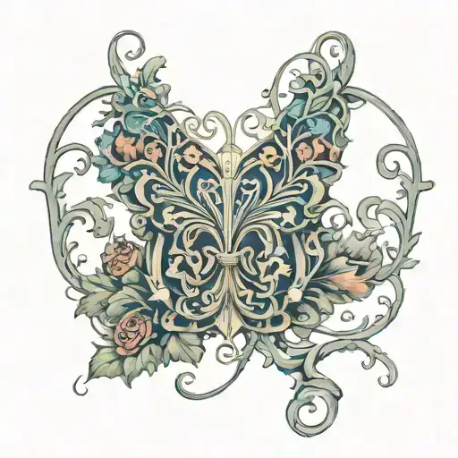 gothic William morris art nouveau rammstein lyrics tattoo design idea