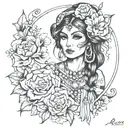 Romani Gypsy looking tattoo design idea