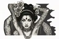 Romani Gypsy woman tattoo design idea
