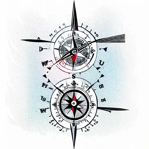 a compass for a person from Atlanta that is going to go around my ear tattoo design idea