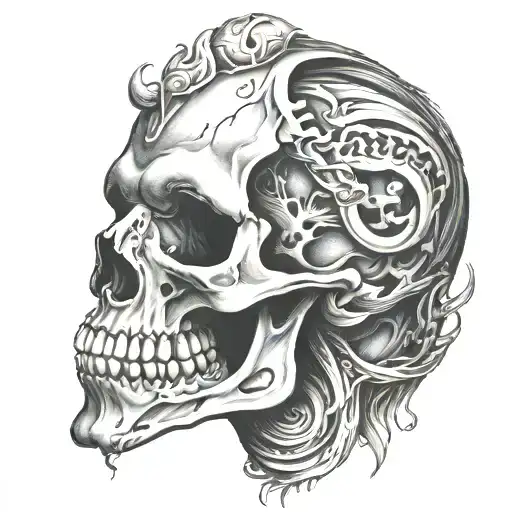 broke jaw tattoo design idea