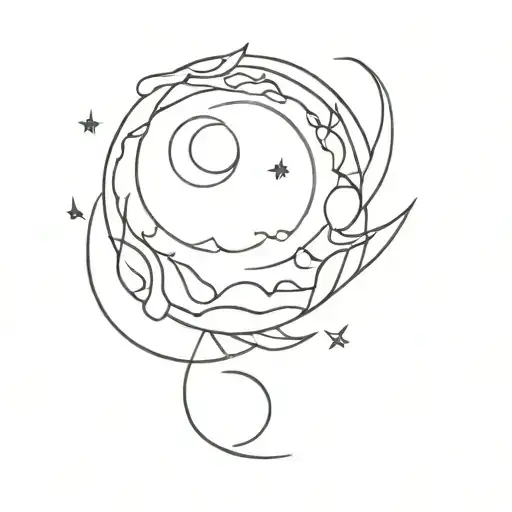 moon sun star harry styles taylor swift music nature tattoo design idea