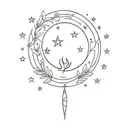 moon sun star harry styles taylor swift music nature tattoo design idea