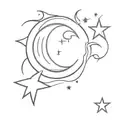 moon sun star harry styles taylor swift music nature tattoo design idea