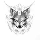 Lobo con cristo tattoo design idea