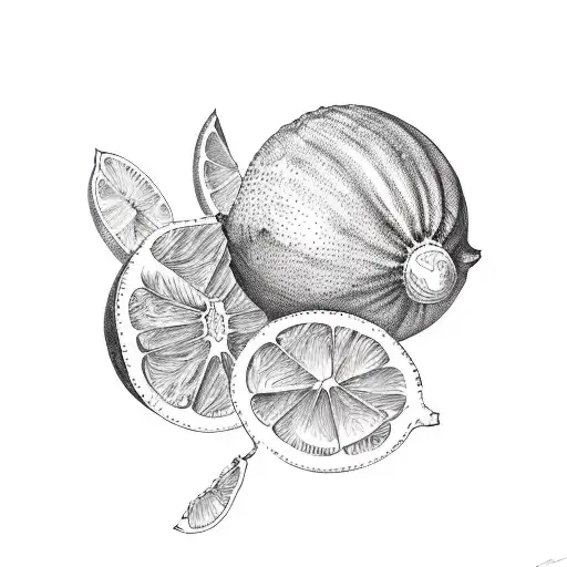 lemon in ignorant style tattoo design idea