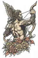 Odysseus bow and arrow tattoo design idea