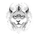 Christian Cross lion anime tattoo design idea