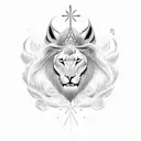 Christian Cross lion anime tattoo design idea