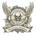 Psalm 147:3: "He heals the brokenhearted and binds up their wounds" with clouds and two angles tattoo design idea