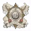 Psalm 147:3: "He heals the brokenhearted and binds up their wounds" with clouds and two angles tattoo design idea