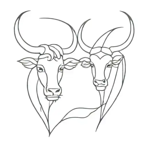 Leo and Taurus couple tattoo design idea