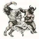 Leo and Taurus couple dancing tattoo design idea