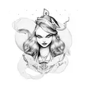 alice in wonderland tattoo design idea