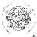 portal companion cube tattoo design idea