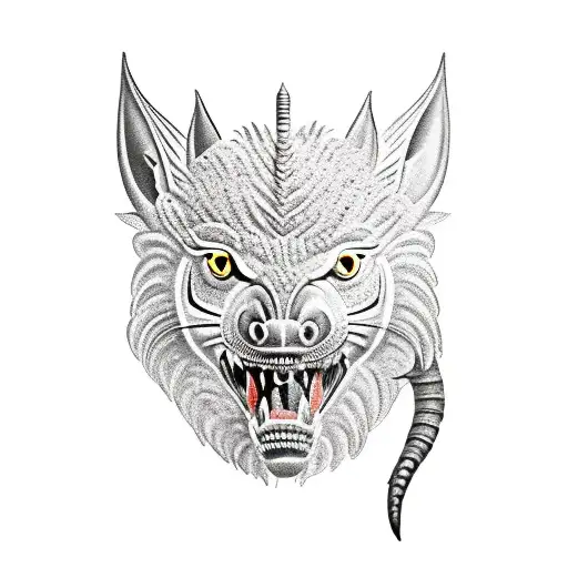 Polish hussar mixed with the Tasmanian devil tattoo design idea