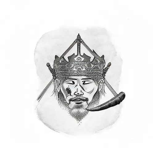 a king , a warrior, a magician, a lover. 4 men. shadows tattoo design idea