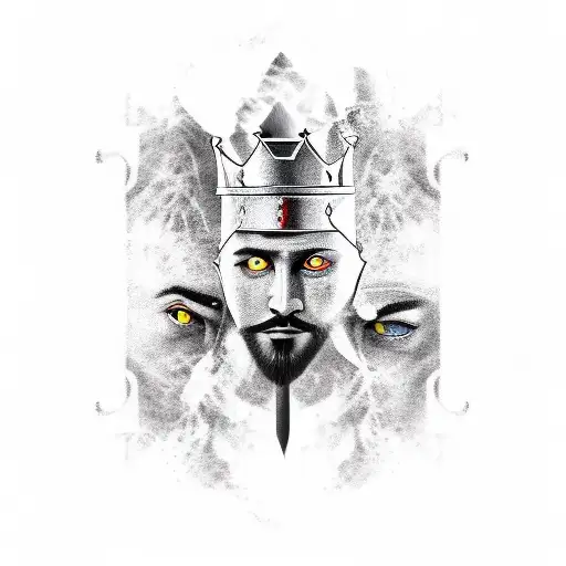 a king , a warrior, a magician, a lover. 4 men. shadows tattoo design idea