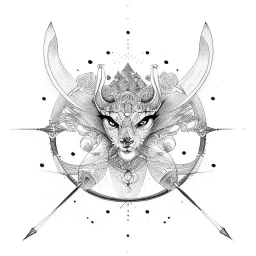 Artemis and Apollo tattoo design idea