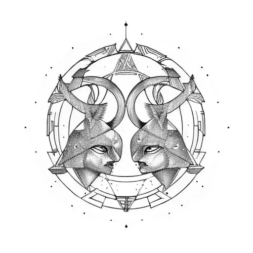 Mythological Tattoo Design with Olympian Gods and Runes | AI Art Generator  | Easy-Peasy.AI