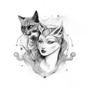 Artemis and Apollo tattoo design idea