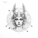 Artemis and Apollo tattoo design idea