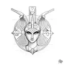 Artemis and Apollo tattoo design idea