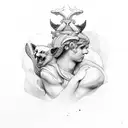 Artemis and Apollo tattoo design idea