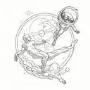 as the painting of the creation of adam with an alien and an astronaut just replace adam and god with them tattoo design idea