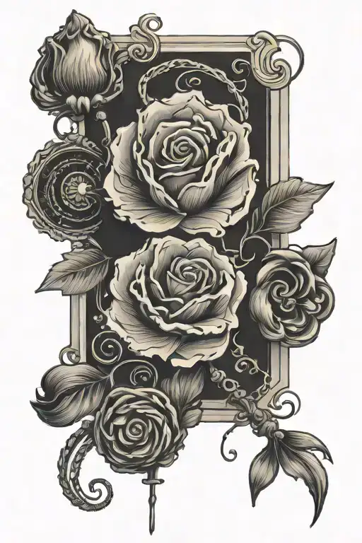needle and thread forming the shape tattoo design idea