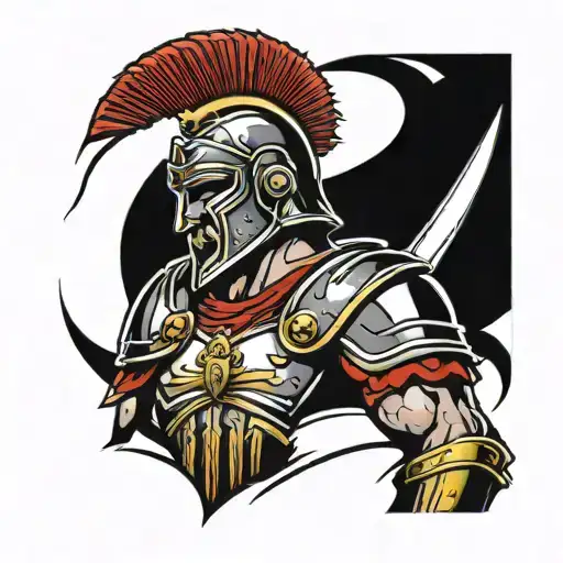 Roman gladiator tattoo design idea