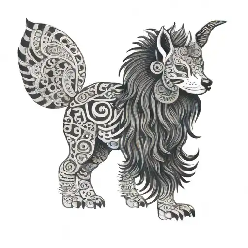 Create a tattoo featuring traditional Peruvian animals in a modern style tattoo design idea