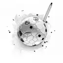 chronic timer,cry,soccerball,number 13, tattoo design idea