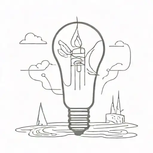 Paper snippets and a light bulb emerging tattoo design idea