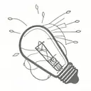 Paper snippets and a light bulb emerging tattoo design idea