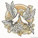two doves flying tattoo design idea