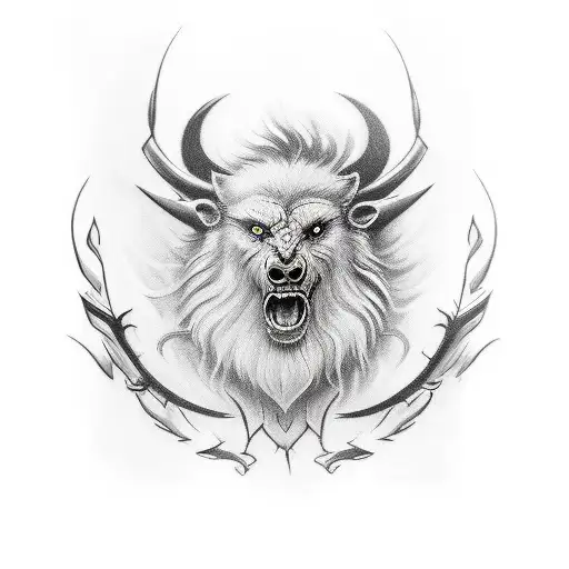 Norse black and white Odin tattoo with lightning coming over his eye tattoo design idea