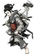 female samurai tattoo design idea