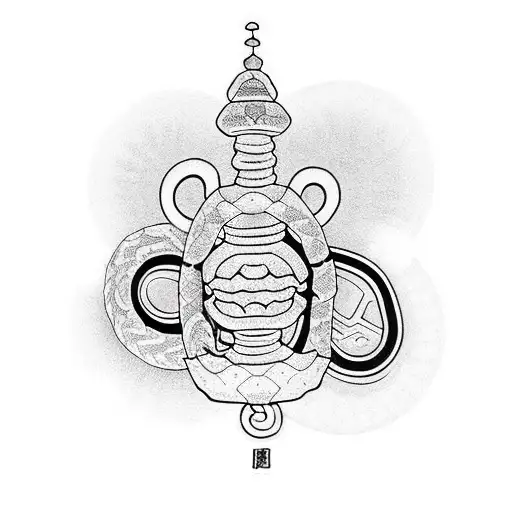 Gifu Lanterns with snakes on top of it tattoo design idea