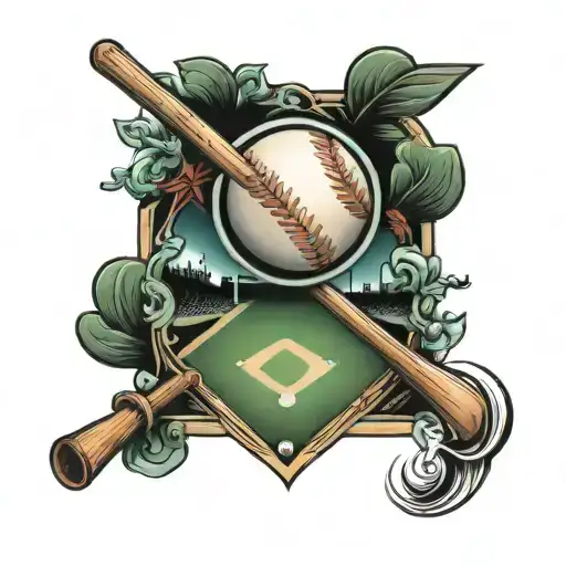 baseball diamond tattoo design idea