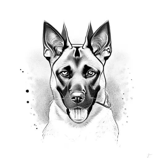 black malinois tattoo design idea